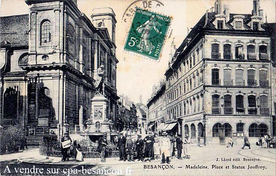 Madeleine. Place et statue Jouffroy