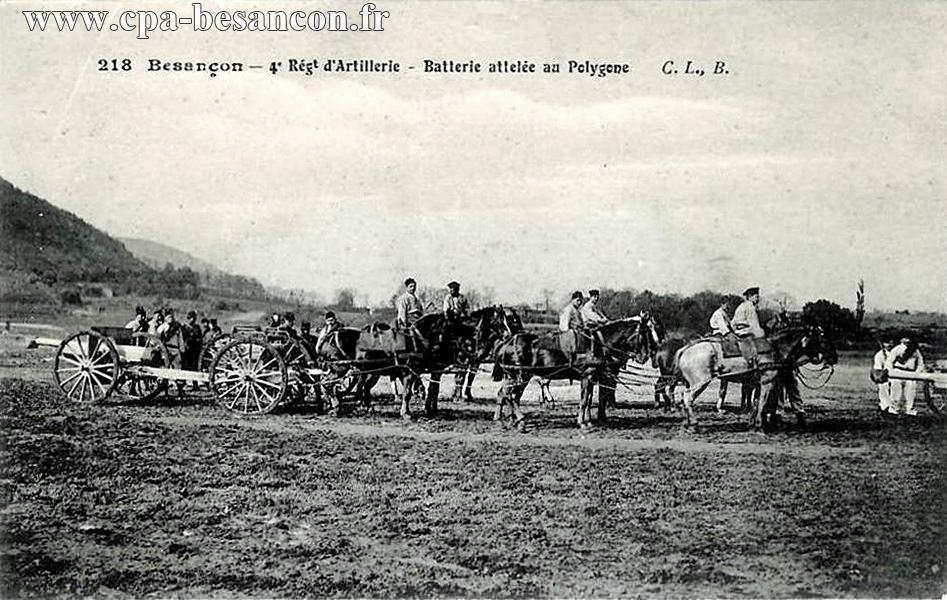218 Besançon - 4e Régt d'Artillerie - Batterie attelée au Polygone