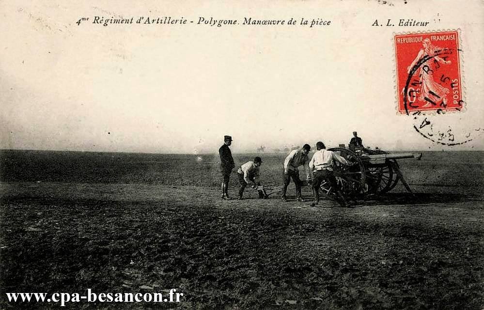 4me Régiment d'Artillerie - Polygone. Manœuvre de la pièce