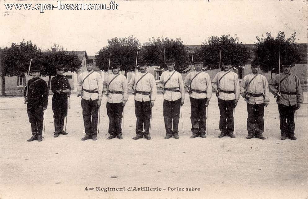 4me Régiment d'Artillerie - Portez sabre