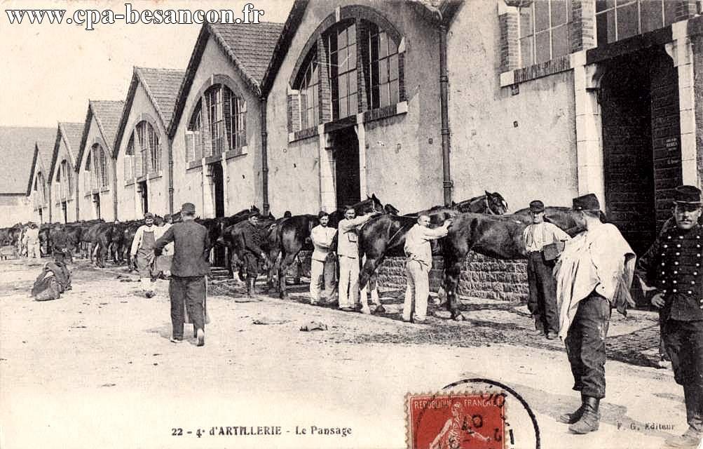 22 - 4e d'ARTILLERIE - Le Pansage