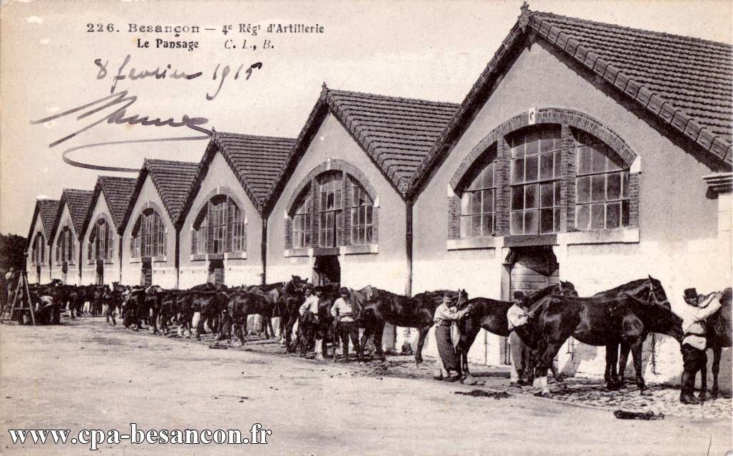 226. Besançon - 4e Régt d'Artillerie - Le Pansage