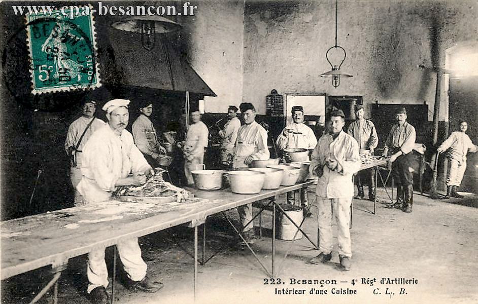 Besançon 4e régt d'artillerie intérieur d'une cuisine