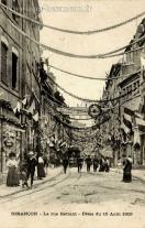 Carte postale ancienne - BESANÇON - La rue Battant - Fêtes du 15 Août 1909