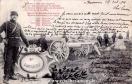 Carte postale ancienne Besançon - A. Bergeret et Cie - 5e d'Artillerie - 3e Batterie - Honneur à mon beau régiment, A son drapeau troué par la mitraille.