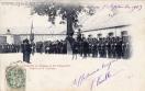 Carte postale ancienne - La présentation du Drapeau au 60e d'Infanterie. Caserne...