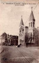 Carte postale ancienne - 91. - BESANÇON-les-BAINS - Eglise du Sacré-Cœur - Avenu...