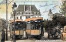 Carte postale ancienne Besançon - E. M. - BESANÇON - Les Tramways Electriques. Station Bains de la Mouillère