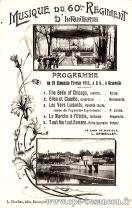 Carte postale ancienne - MUSIQUE DU 60ème RÉGIMENT D'INFANTERIE - Programme du 1...