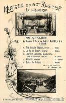 Carte postale ancienne - MUSIQUE DU 60ème RÉGIMENT D'INFANTERIE - Programme du D...