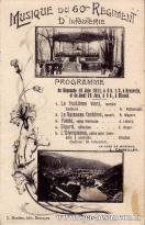 Carte postale ancienne - MUSIQUE DU 60ème RÉGIMENT D'INFANTERIE - Programme du D...