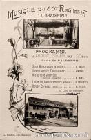 Carte postale ancienne - MUSIQUE DU 60ème RÉGIMENT D'INFANTERIE - Programme du m...
