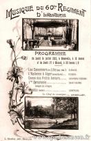 Carte postale ancienne - MUSIQUE DU 60ème RÉGIMENT D'INFANTERIE - Programme du L...