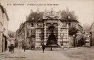 Carte postale ancienne - 373 - BESANÇON - Fontaine &amp; place de l'Etat-Major