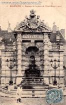 Carte postale ancienne - 13 BESANÇON - Fontaine de la place de l'Etat-Major (190...