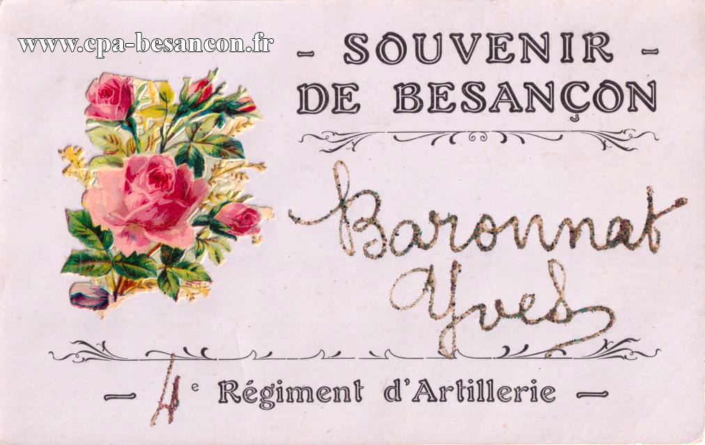 Souvenir de besançon baronnat yves 4e régiment d'artillerie