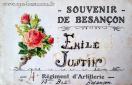 Carte postale ancienne - SOUVENIR DE BESANÇON - Emile Justin - 4e Régiment d'Art...
