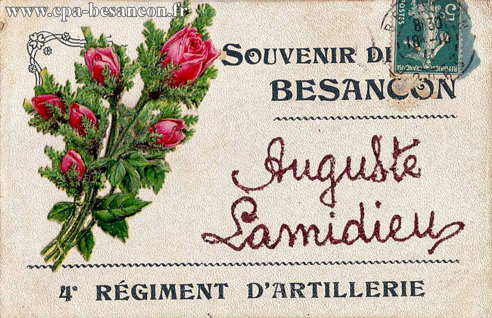 Souvenir de besançon auguste lamidieu 4e régiment d'artillerie