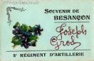 Carte postale ancienne - SOUVENIR DE BESANÇON - Joseph Gros - 4e RÉGIMENT D'ARTI...