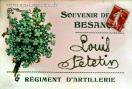 Carte postale ancienne - Souvenir de BESANÇON - Louis Petetin - 5e Régiment d'Ar...