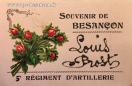 Carte postale ancienne - Souvenir de BESANÇON - Louis Prost - 5e Régiment d'Arti...