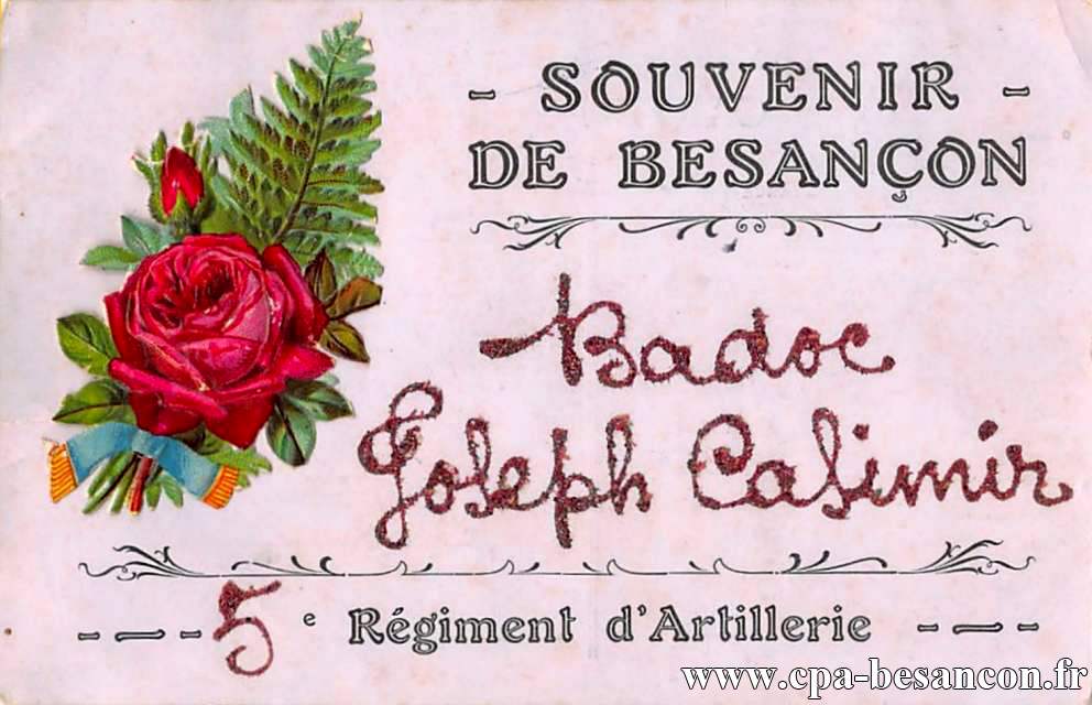 Souvenir de besançon badoc joseph casimir 5e régiment d'artillerie