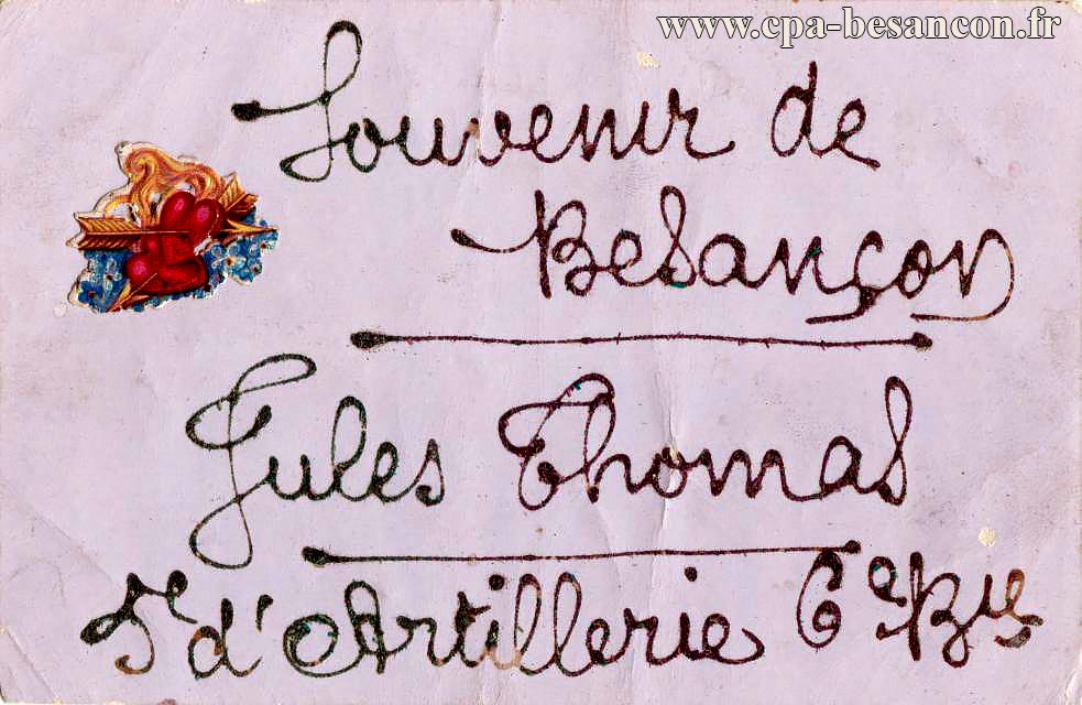 Souvenir de besançon jules thomas 5e d'artillerie 6e bie