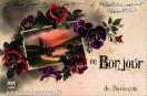 Carte postale ancienne Besançon - ABC - 1889 - Un Bonjour de Besançon