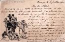 Carte postale ancienne - BESANÇON - Dessin et correspondance du 6 juillet 1900
