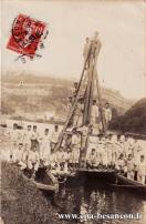 Carte postale ancienne - BESANÇON - Manœuvres du 4e Génie à la Gare d'Eau