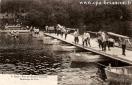 Carte postale ancienne - 4e Génie - Pont par Bateaux successifs - Démontage du P...