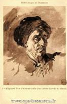 Carte postale ancienne Besançon - LR - Bibliothèque de Besançon - 5 - Fragonard. Tête d'homme coiffé d'un turban (dessin au bistre)