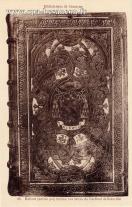 Carte postale ancienne - Bibliothèque de Besançon - 39. Reliure gaufrée polychro...