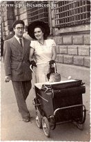 Carte postale ancienne - Besançon - Grande Rue - "Nous et Joël"