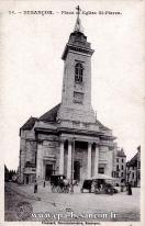 Carte postale ancienne Besançon - Frossard - 24. - BESANÇON. - Place et Eglise St-Pierre.