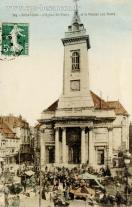 Carte postale ancienne - 364 - BESANÇON - L'Eglise St-Pierre et le Marché aux fl...