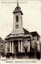 Carte postale ancienne Besançon - A. et H. C. - BESANÇON - Église Saint-Pierre et Place du 4 Septembre
