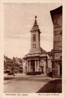 Carte postale ancienne - BESANÇON - LES - BAINS - Place et église St.-Pierre