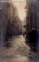 Carte postale ancienne - BESANÇON - Rue Claude Pouillet - Inondations de 1910