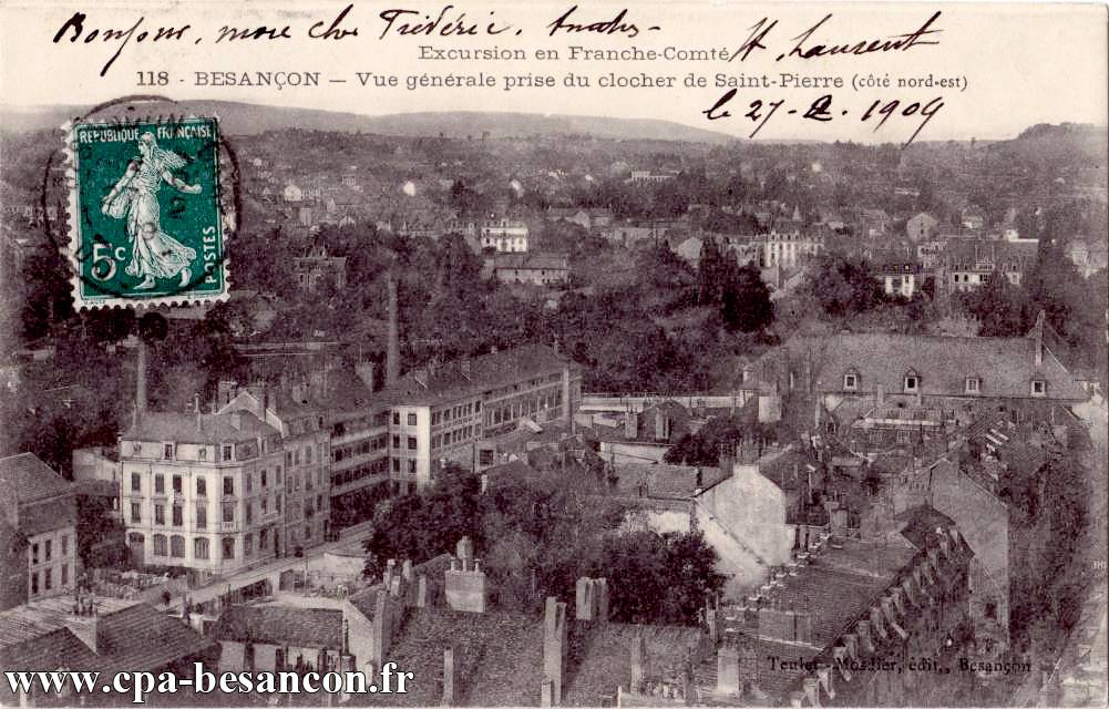 Excursion en franche comté 118 besançon vue générale prise du clocher de saint pierre (côté nord est)