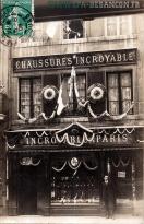 Carte postale ancienne - Chaussures Incroyables de Paris - BESANÇON - 24 rue des...