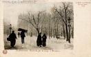 Carte postale ancienne - La promenade Granvelle par la neige, à Besançon.