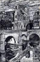 Carte postale ancienne Besançon - Dufay - BESANÇON Le Pont de Battant et l'Eglise de la Madeleine