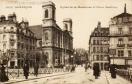 Carte postale ancienne - 1074. BESANÇON - Eglise de la Madeleine et Place Jouffr...