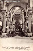 Carte postale ancienne - BESANÇON - Intérieur de l’Église Sainte-Madeleine décor...