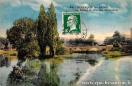 Carte postale ancienne - 24. - BESANÇON-les-BAINS. - Le Doubs et l'Ile des Moine...