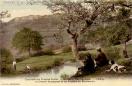 Carte postale ancienne Besançon - Lemuhot - Excursion en Franche-Comté. - Morre. - Vue Générale. - L’Étang. - Le Chemin Stratégique et les Rochers de Montfaucon.