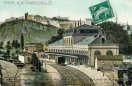 Carte postale ancienne Besançon - L. V. & Cie - 2957. Besançon - La Gare de la Mouillère et la Citadelle - Vue prise de la passerelle.