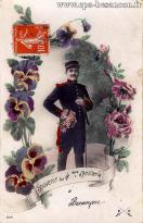 Carte postale ancienne - Souvenir du 4ième d'Artillerie à Besançon