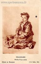 Carte postale ancienne - FRAGONARD - PETITE FILLE ASSISE - MUSÉE de BESANÇON
